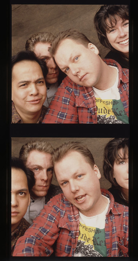 scanned strip of band photos